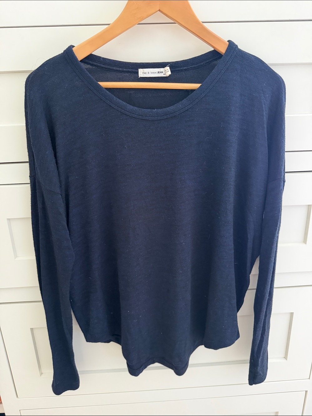 rag & bone Navy Long-Sleeve Lightweight Crew Tee